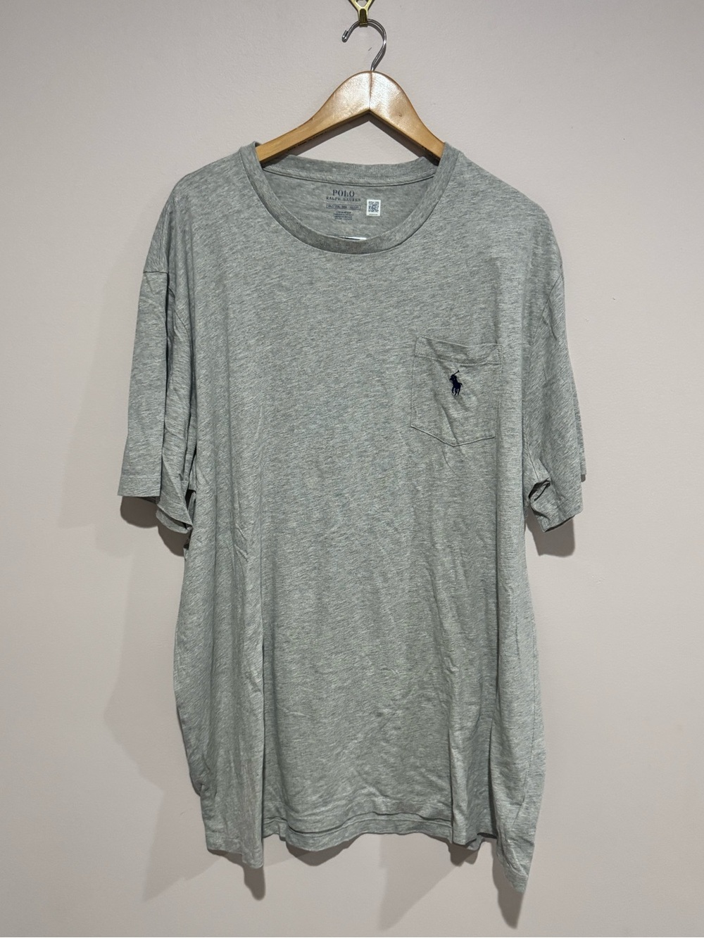 Polo Ralph Lauren Mens 2XLT Gray Classic Fit Cotton Pocket T-Shirt